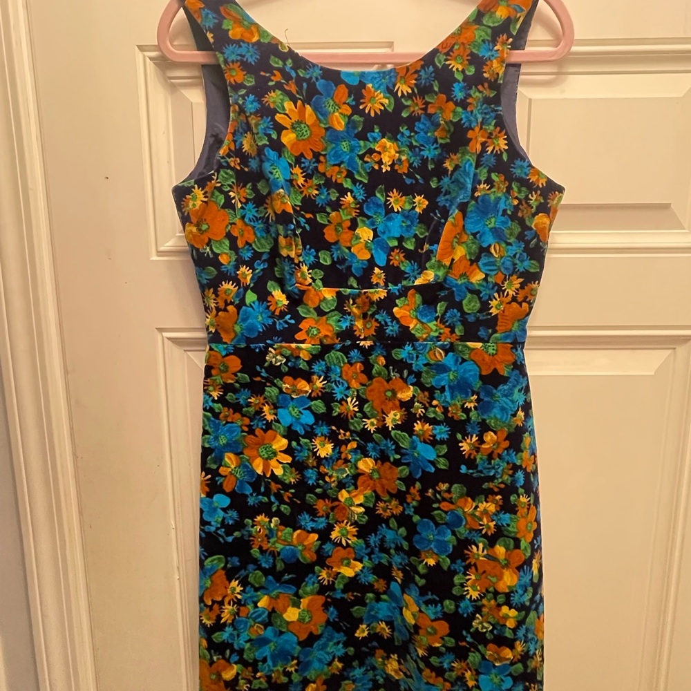 Vintage RAMPAGE Blue and Orange Floral Mini Dress Size 11 vintage/modern 8